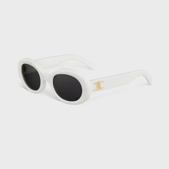 CELINE WHITE TRIOMPHE SUNGLASSES - Picture 1 of 8